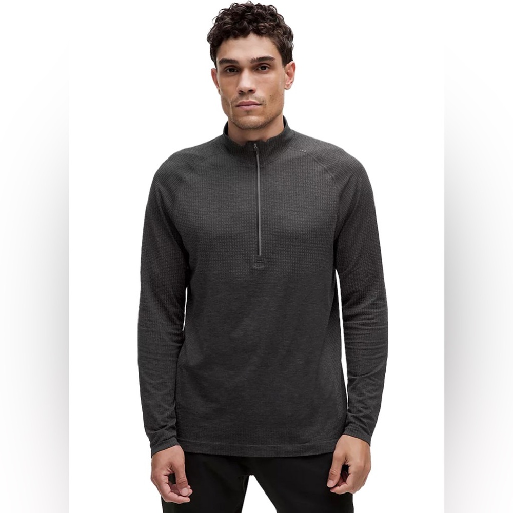 Lululemon Metal Vent Tech Men’s 1/2 Zip 1/4 Zip Charcoal Gray Black Size Large